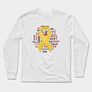 Illustration with Watchwords – PTSD Awareness Ribbon Long Sleeve T-Shirt